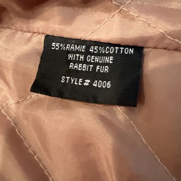 Gemini Women's M Genuine Rabbit Fur Lined Brown Corduroy Snap Front Jacket 😎 - Picture 13 of 14